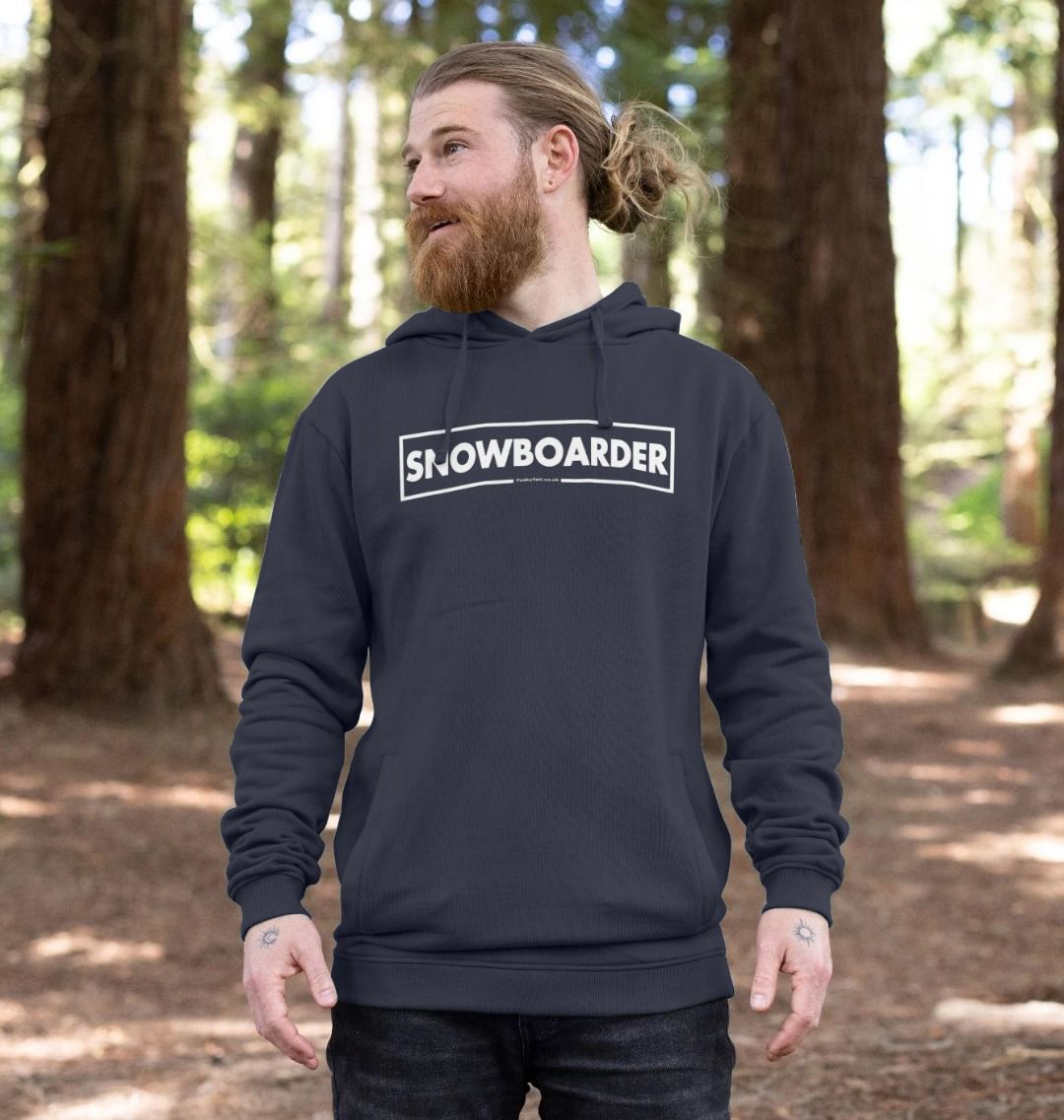 Men's Snowboarder Censor Bar Organic Pullover Hoodie