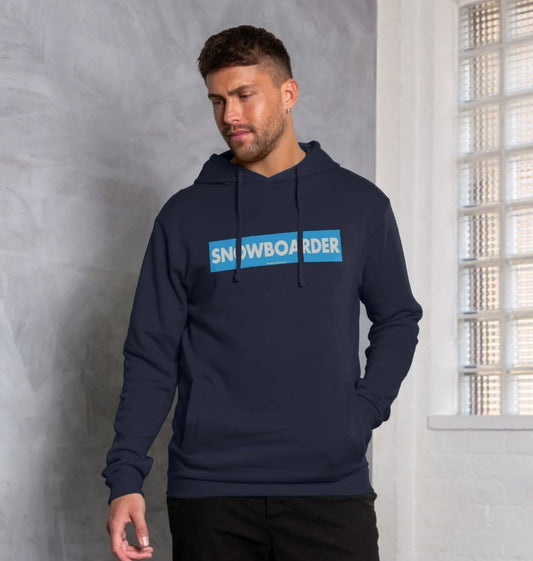 Men's Snowboarder Censor Bar Organic Pullover Hoodie