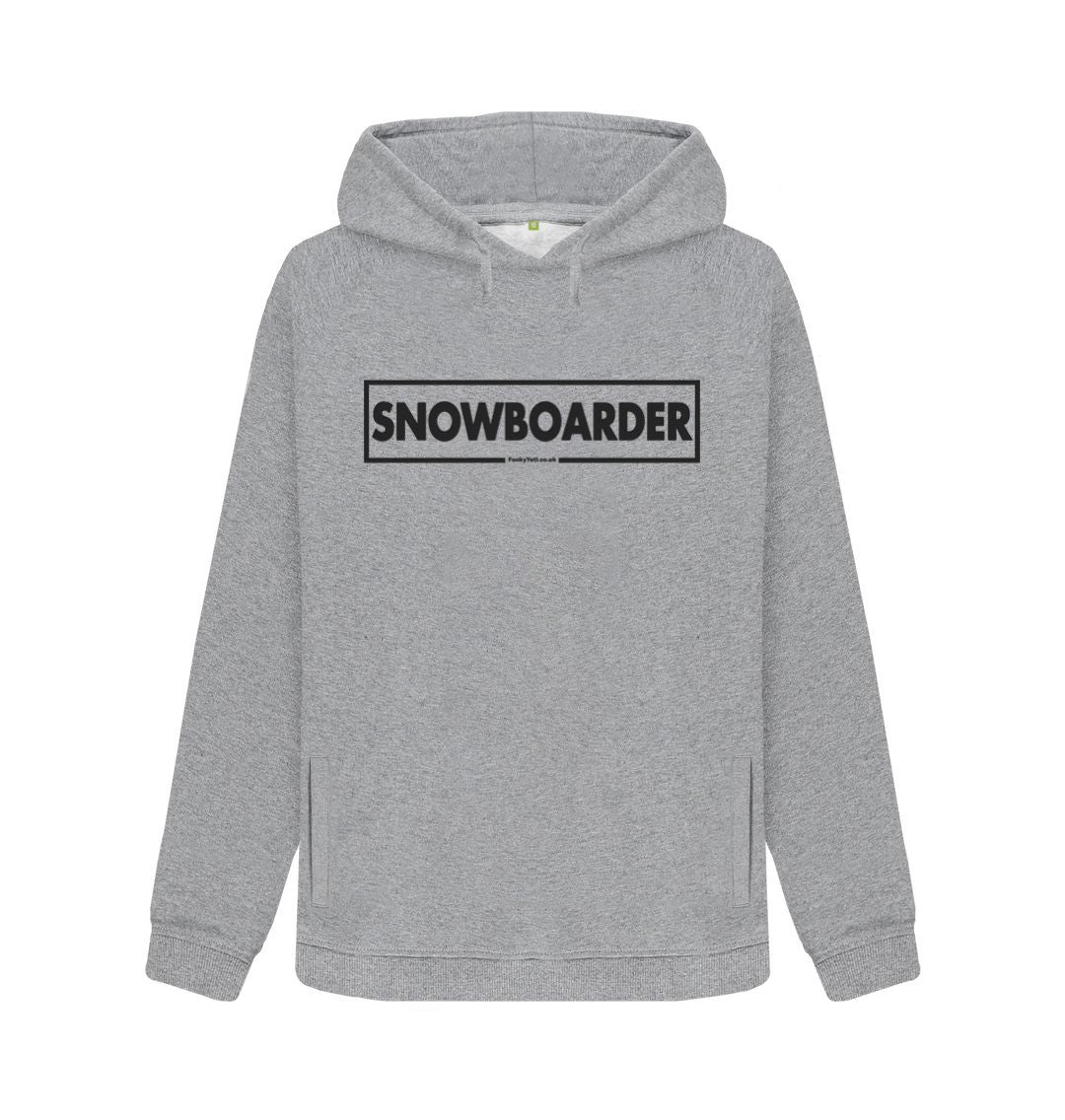 Light Heather Women's Snowboarder Censor Bar Organic Pullover Hoodie - Black Outline
