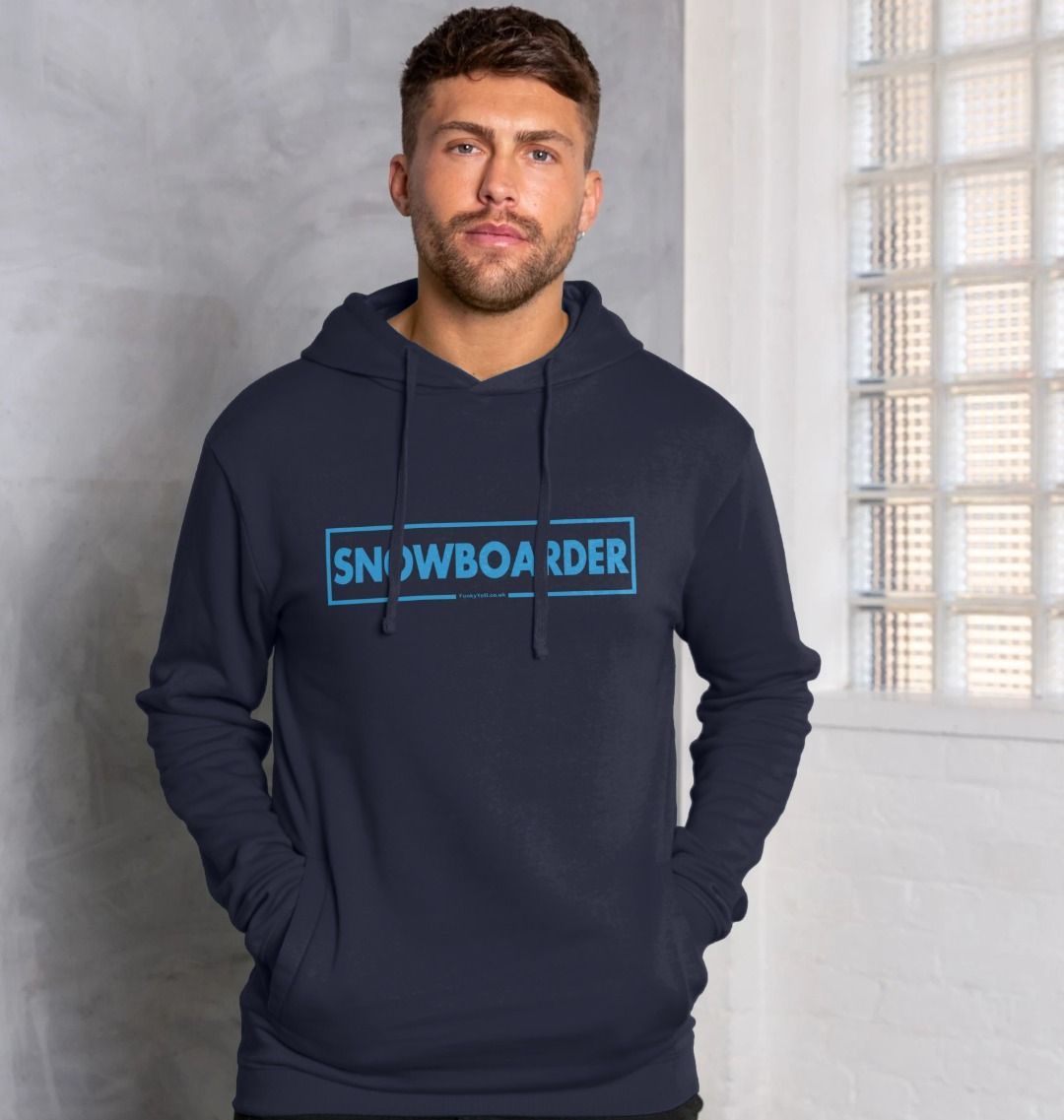 Men's Snowboarder Censor Bar Organic Pullover Hoodie