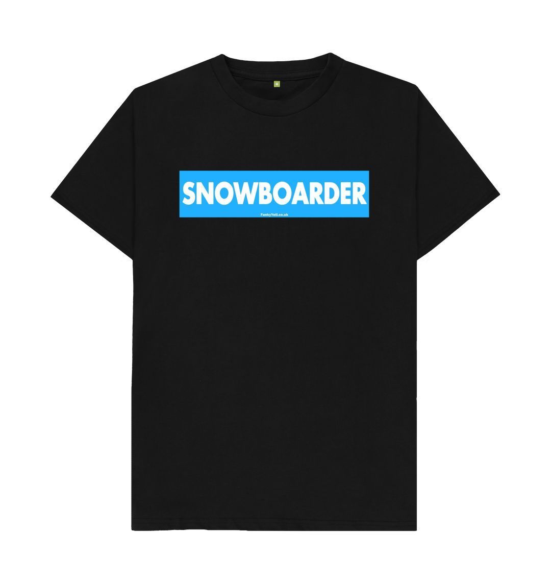Black Men's Snowboarder Censor Bar Organic Tee - Blue