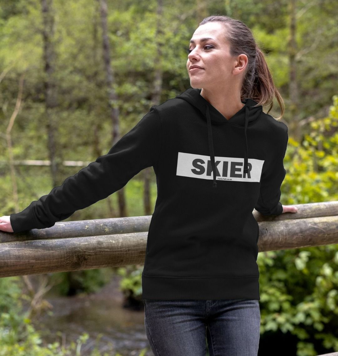 Women's Skier Censor Bar Organic Pullover Hoodie