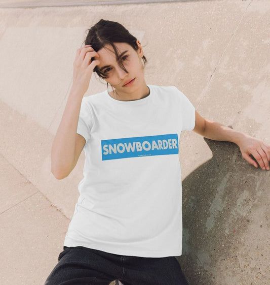 Women's Snowboarder Censor Bar Organic Tee