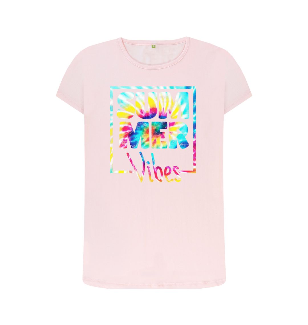 Pink Women's Summer Vibes Organic Tee