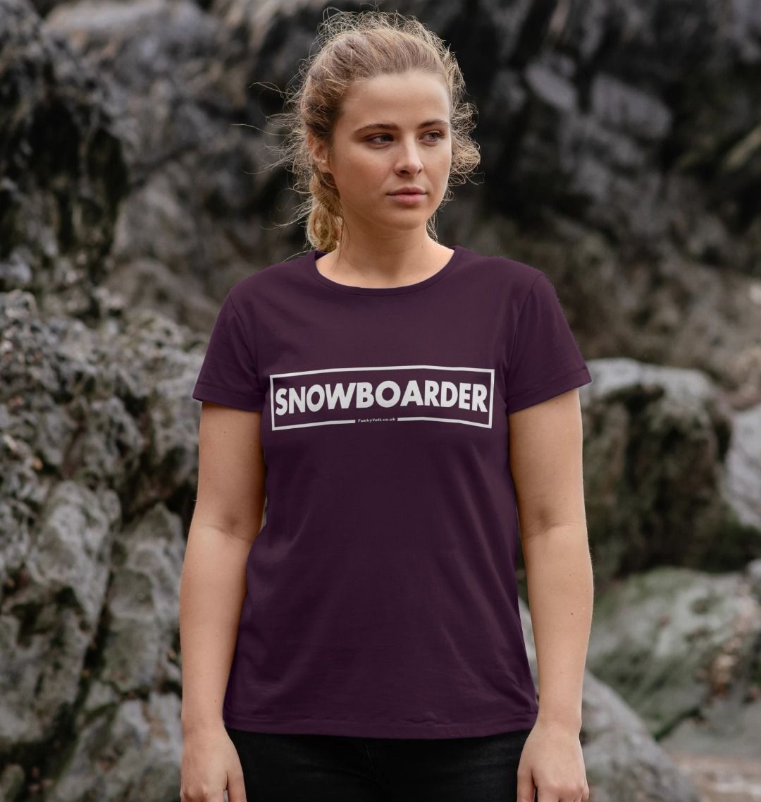 Women's Snowboarder Censor Bar Organic Tee