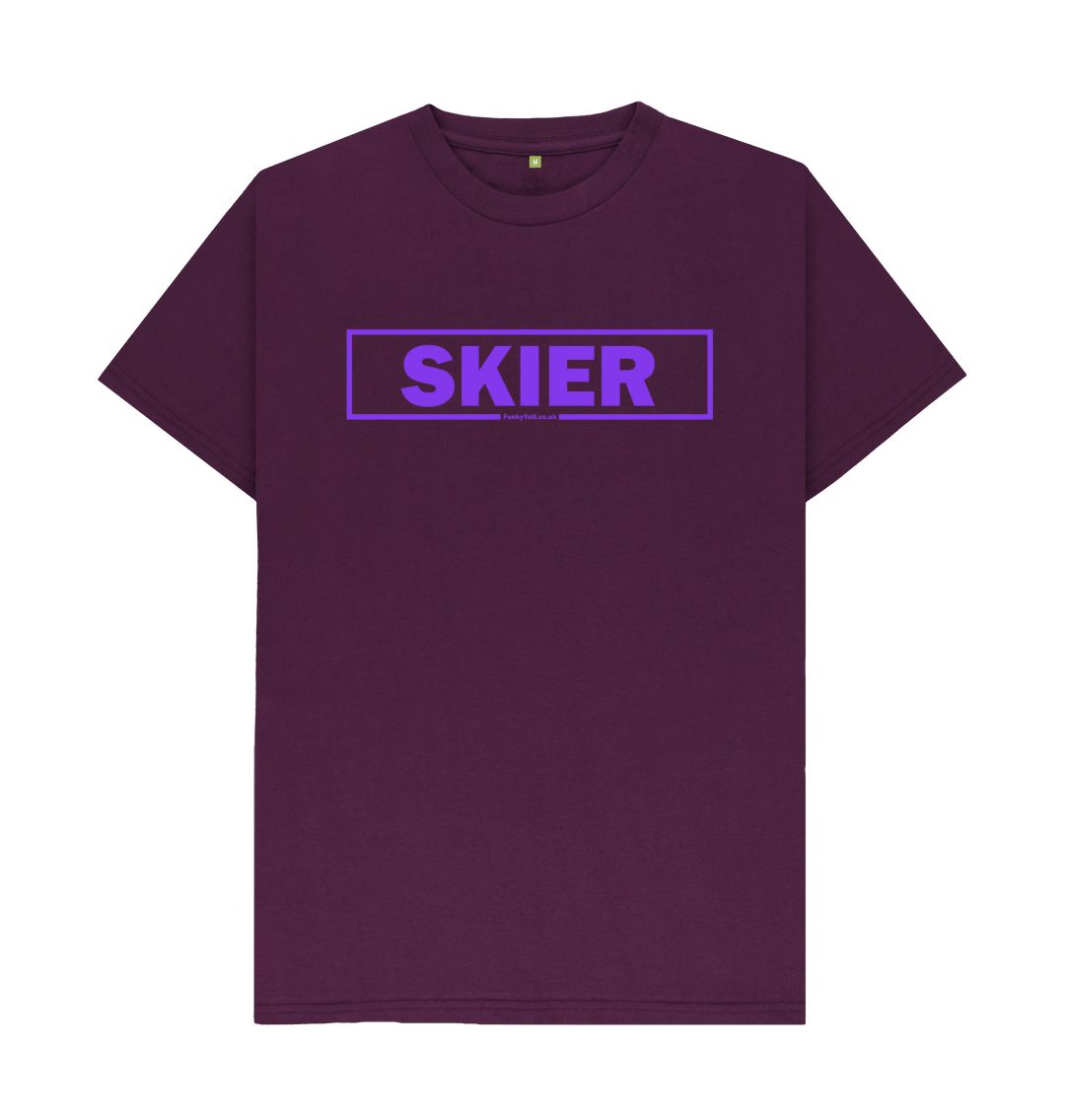 Purple Men's Skier Censor Bar Organic Tee - Purple Outline
