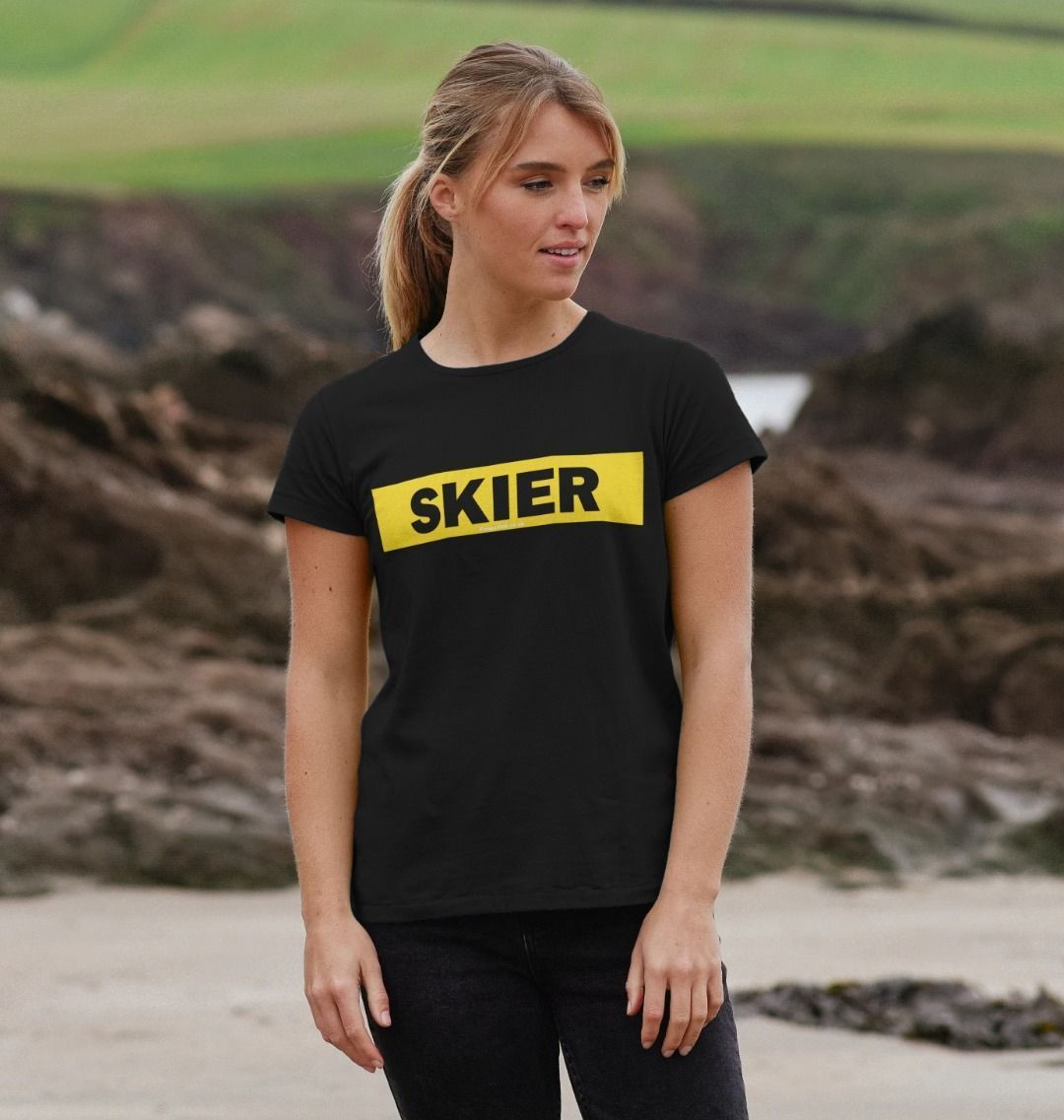 Women's Skier Censor Bar Organic Tee