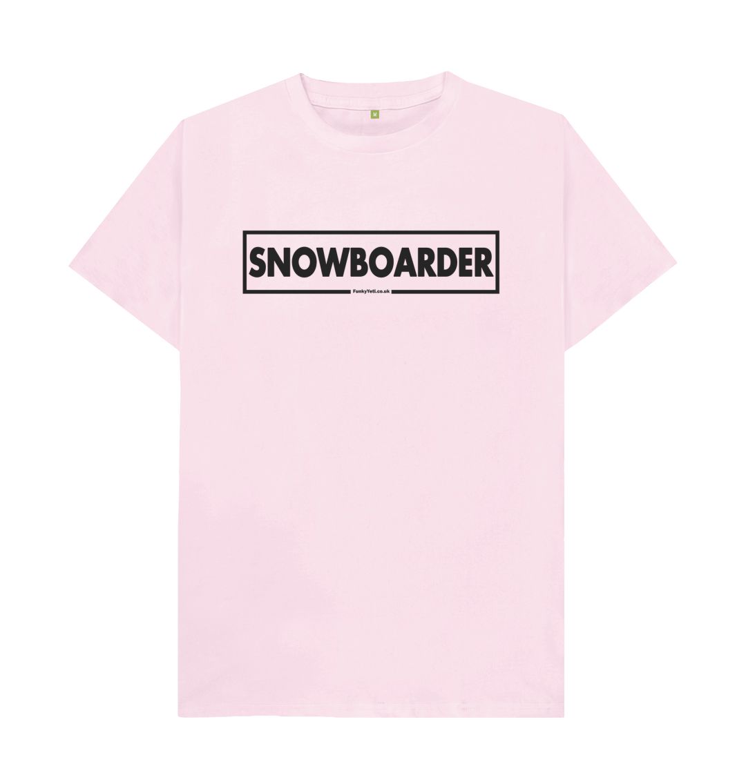 Pink Men's Snowboarder Censor Bar Organic Tee - Black Outline