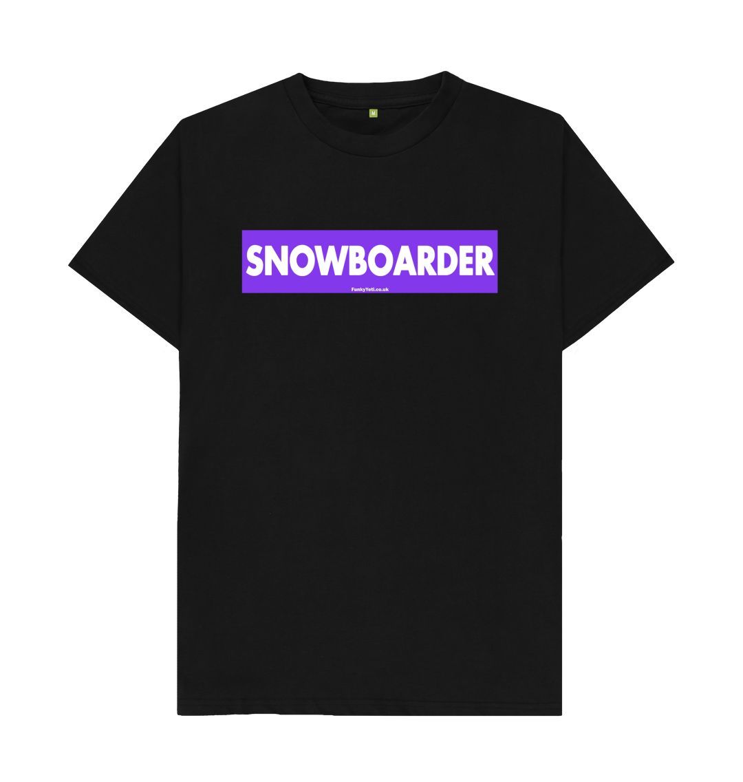 Black Men's Snowboarder Censor Bar Organic Tee - Purple