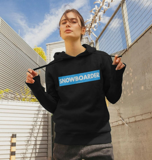 Women's Snowboarder Censor Bar Organic Pullover Hoodie