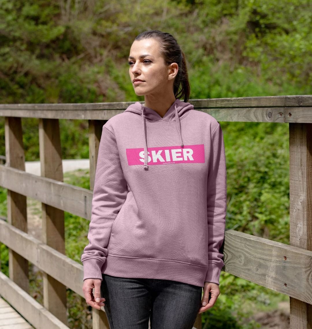 Women's Skier Censor Bar Organic Pullover Hoodie