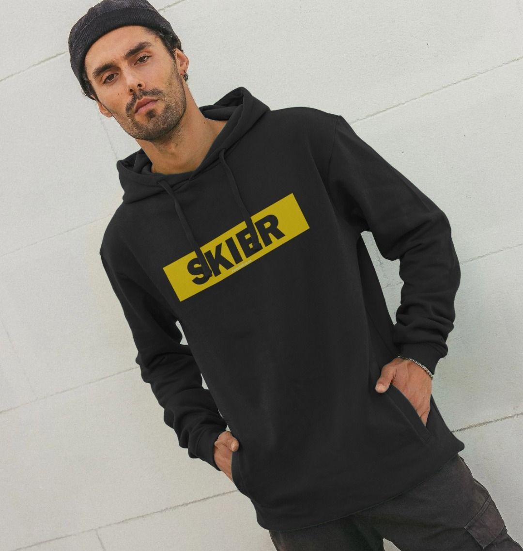 Men's Skier Censor Bar Organic Pullover Hoodie