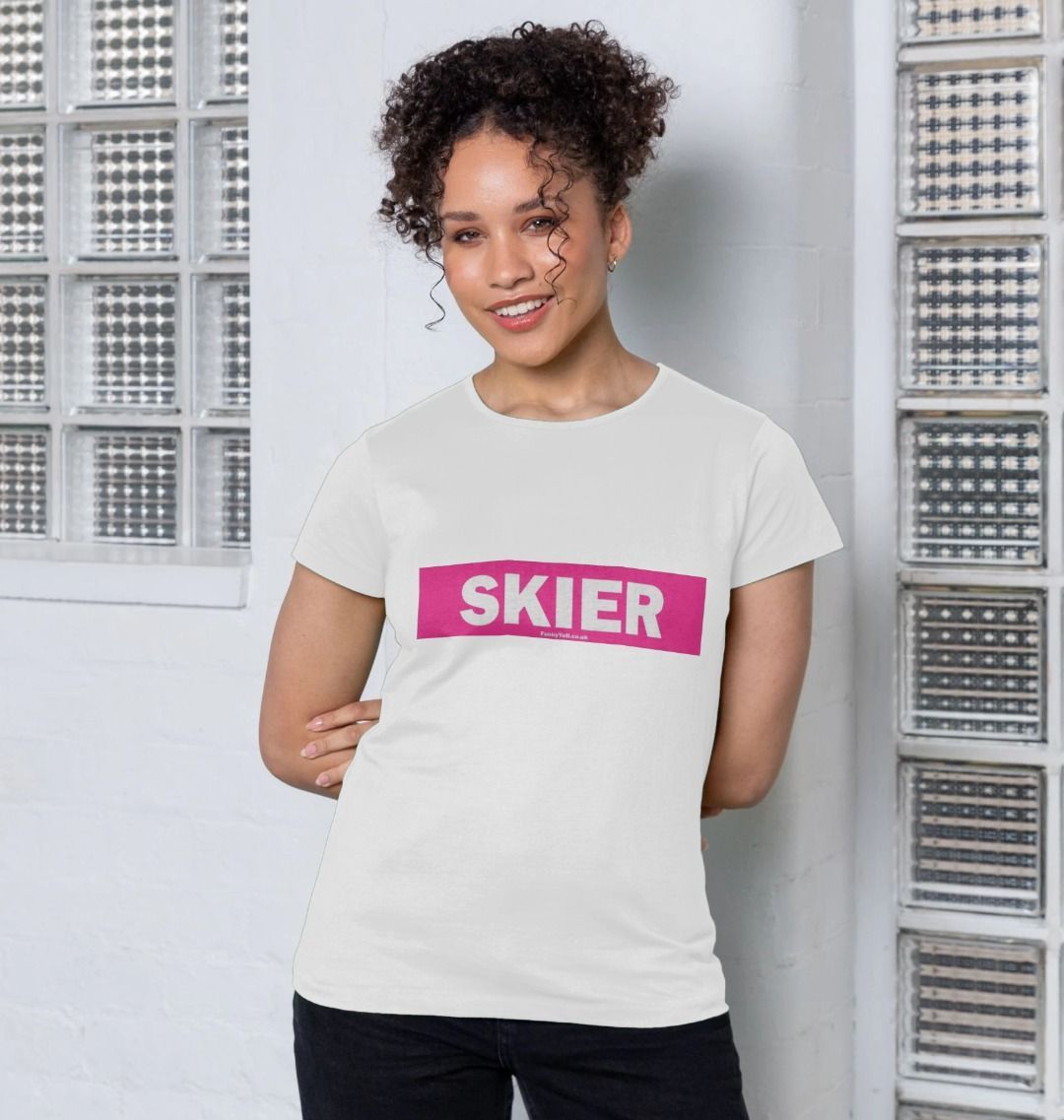 Women's Skier Censor Bar Organic Tee