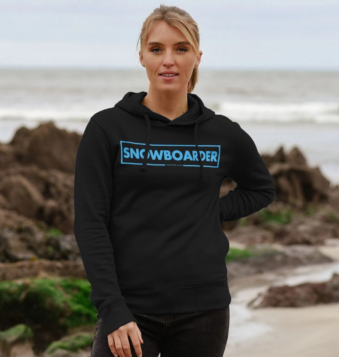 Women's Snowboarder Censor Bar Organic Pullover Hoodie