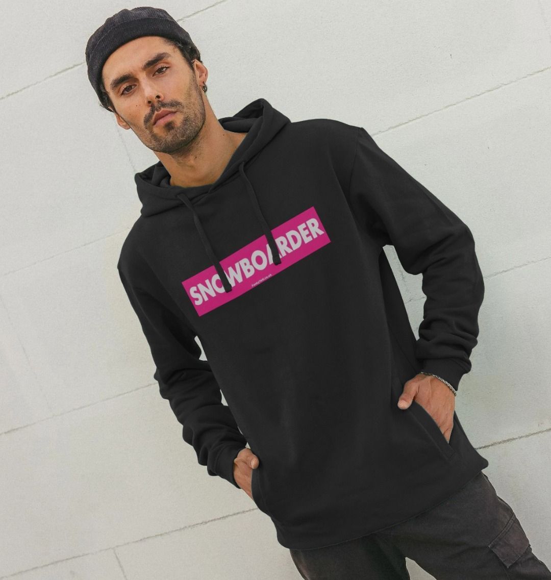 Men's Snowboarder Censor Bar Organic Pullover Hoodie