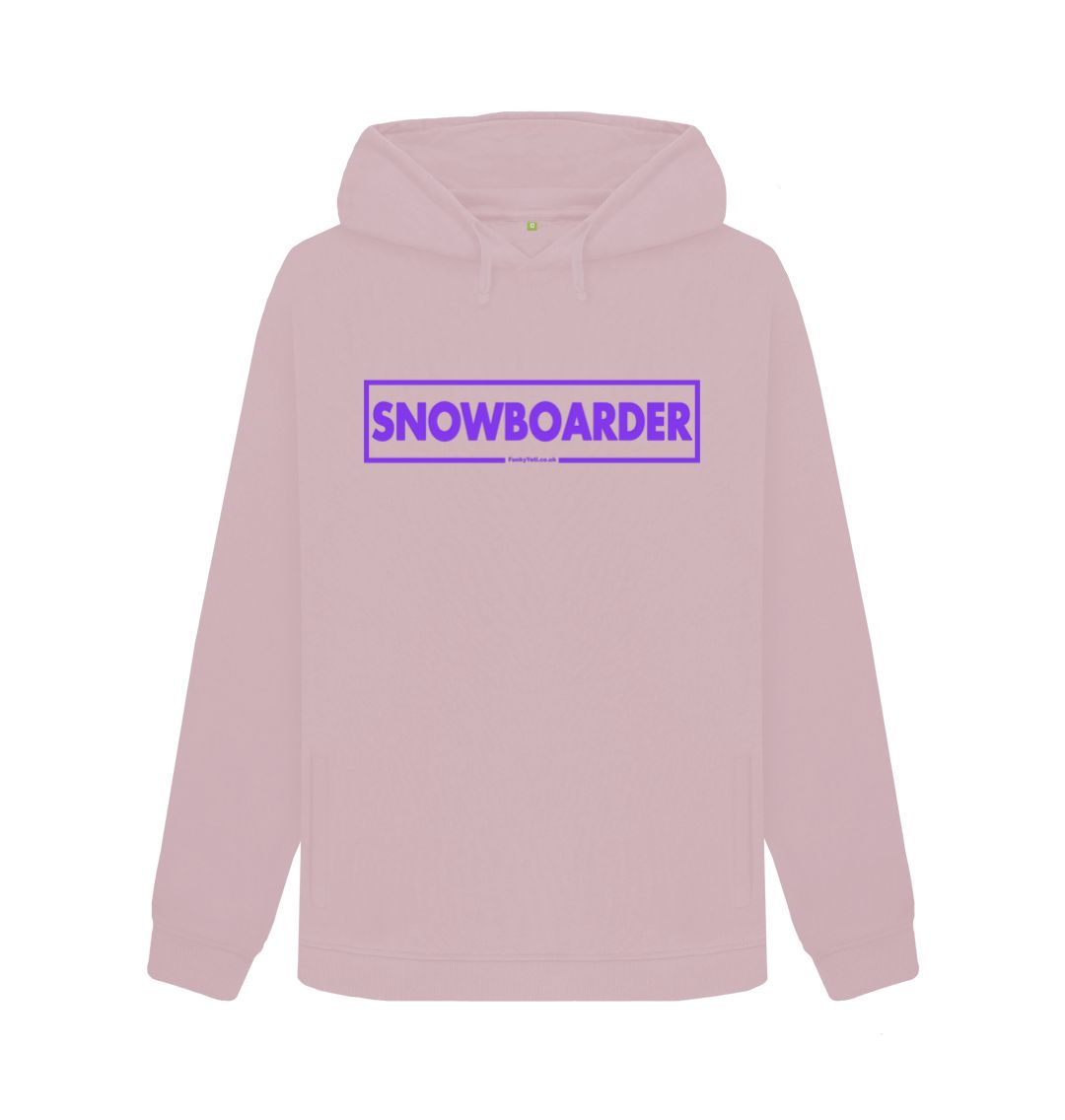 Mauve Women's Snowboarder Censor Bar Organic Pullover Hoodie - Purple Outline