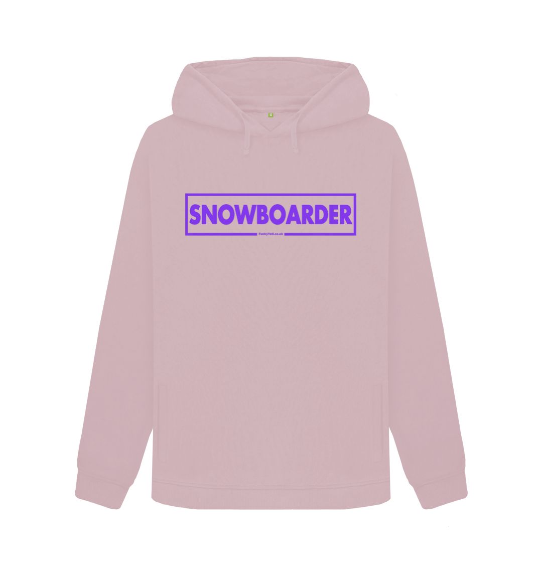 Mauve Women's Snowboarder Censor Bar Organic Pullover Hoodie - Purple Outline
