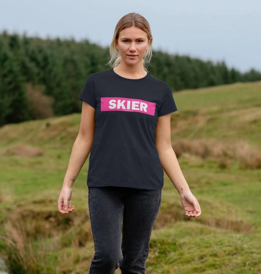 Women's Skier Censor Bar Organic Tee