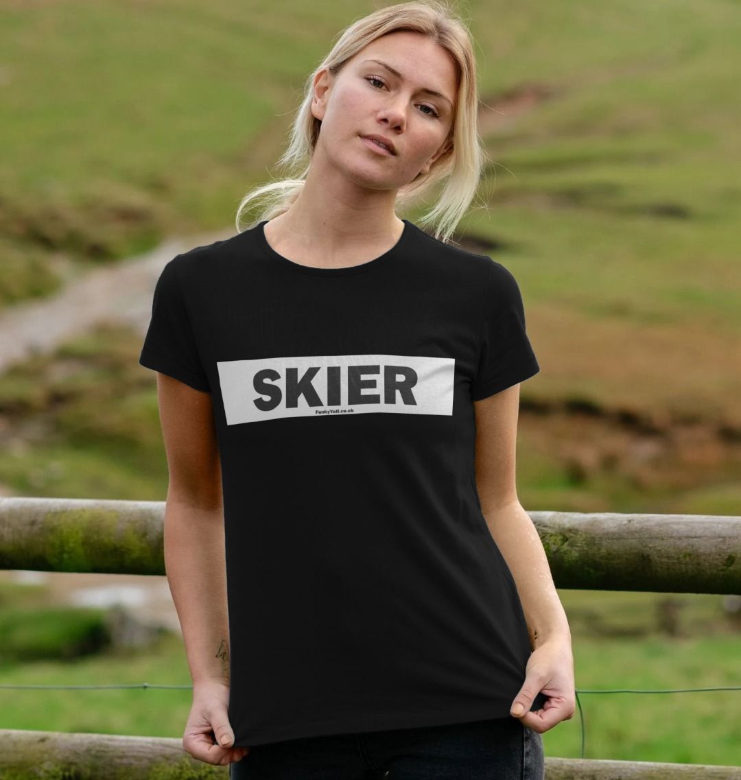 Women's Skier Censor Bar Organic Tee