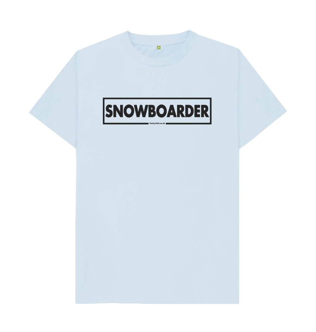Sky Blue Men's Snowboarder Censor Bar Organic Tee - Black Outline