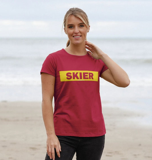 Women's Skier Censor Bar Organic Tee