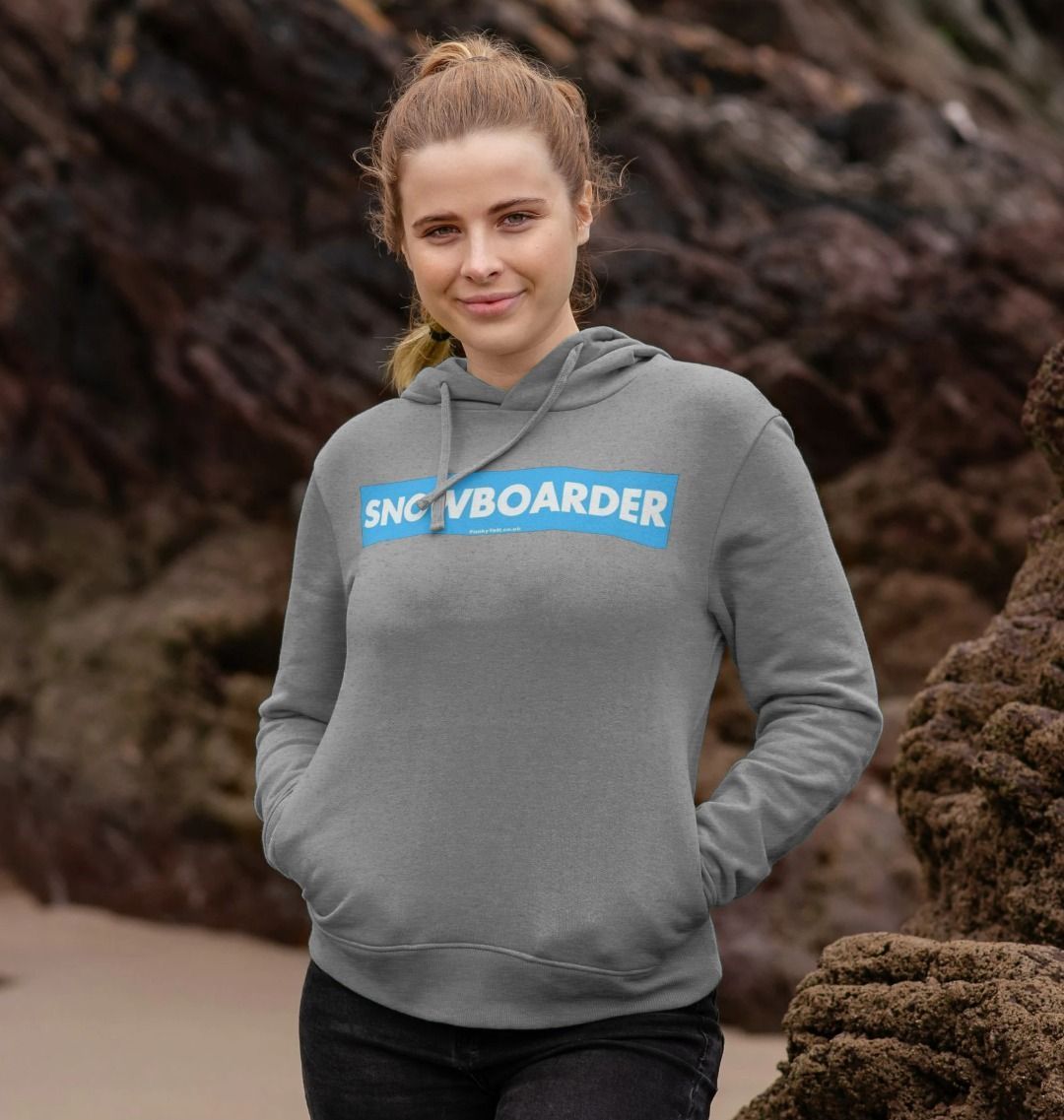 Women's Snowboarder Censor Bar Organic Pullover Hoodie