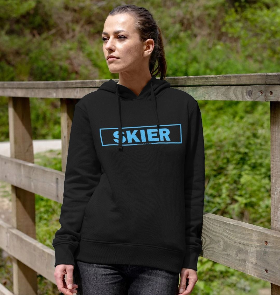 Women's Skier Censor Bar Organic Pullover Hoodie