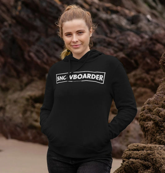Women's Snowboarder Censor Bar Organic Pullover Hoodie