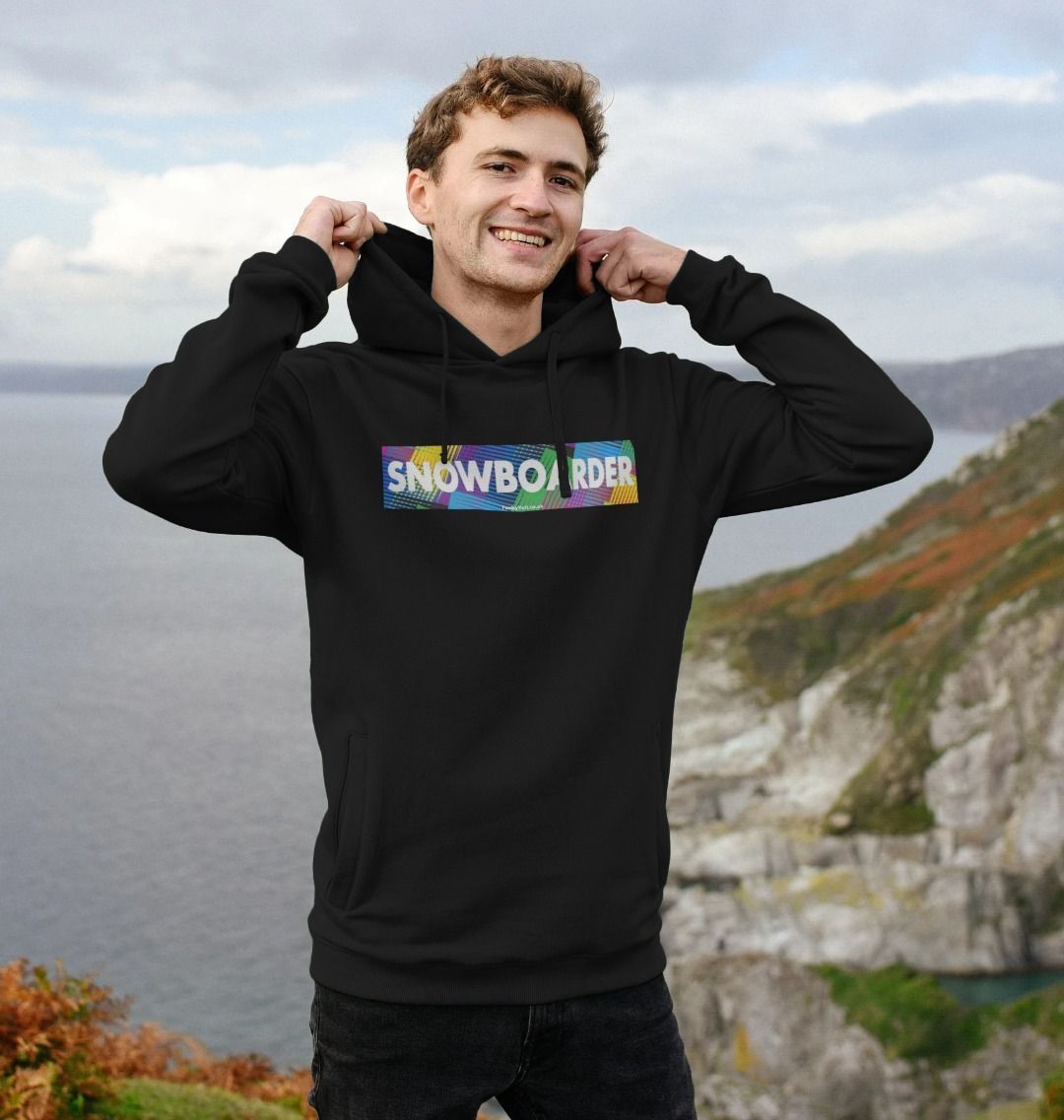 Men's Snowboarder Censor Bar Organic Pullover Hoodie