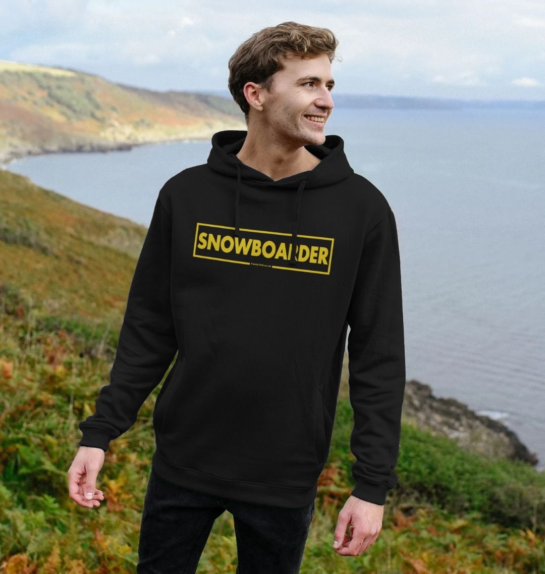 Men's Snowboarder Censor Bar Organic Pullover Hoodie