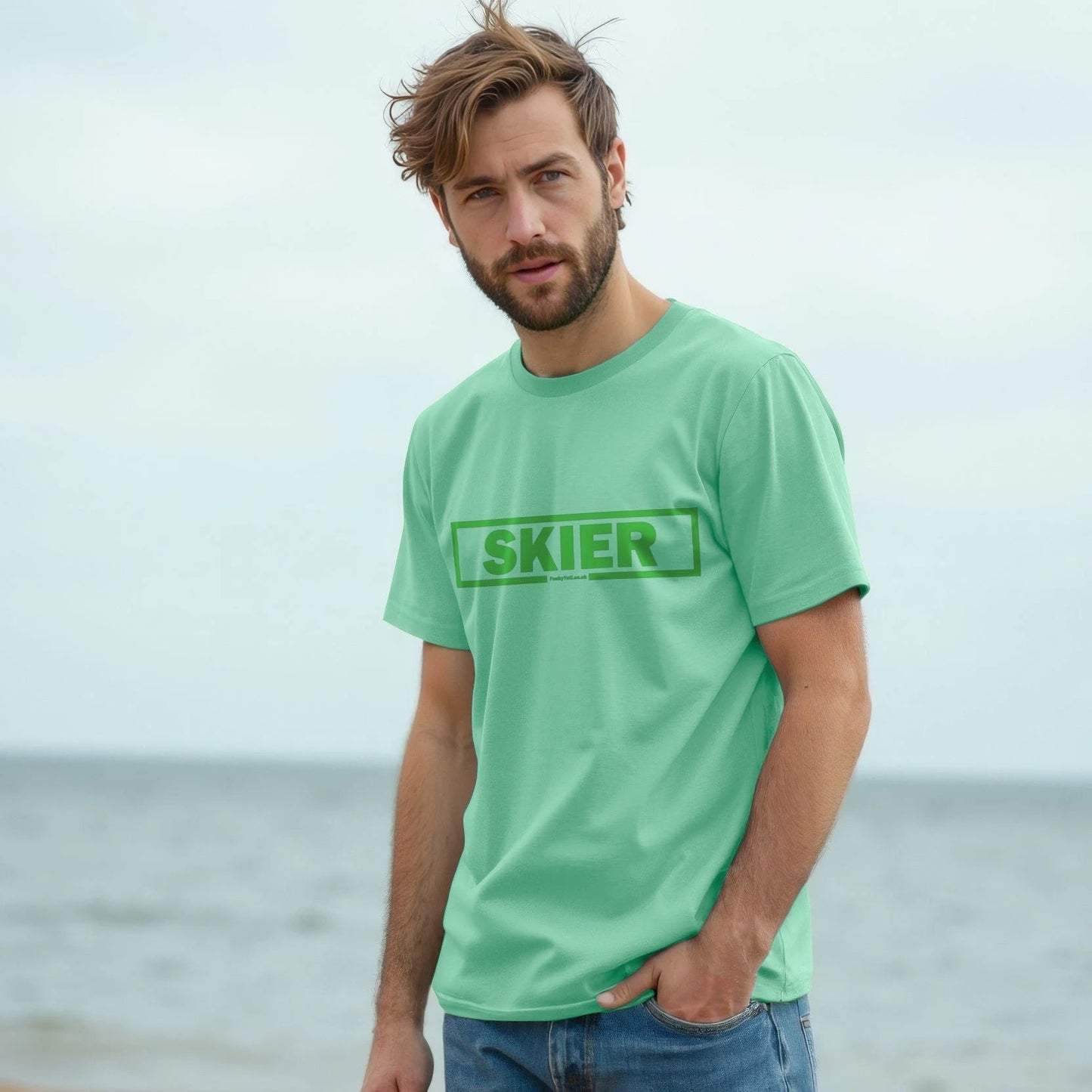 Men's Skier Censor Bar Organic Tee