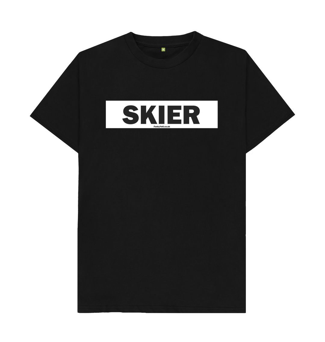 Black Men's Skier Censor Bar Organic Tee - Black