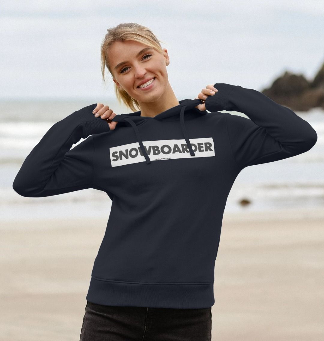 Women's Snowboarder Censor Bar Organic Pullover Hoodie
