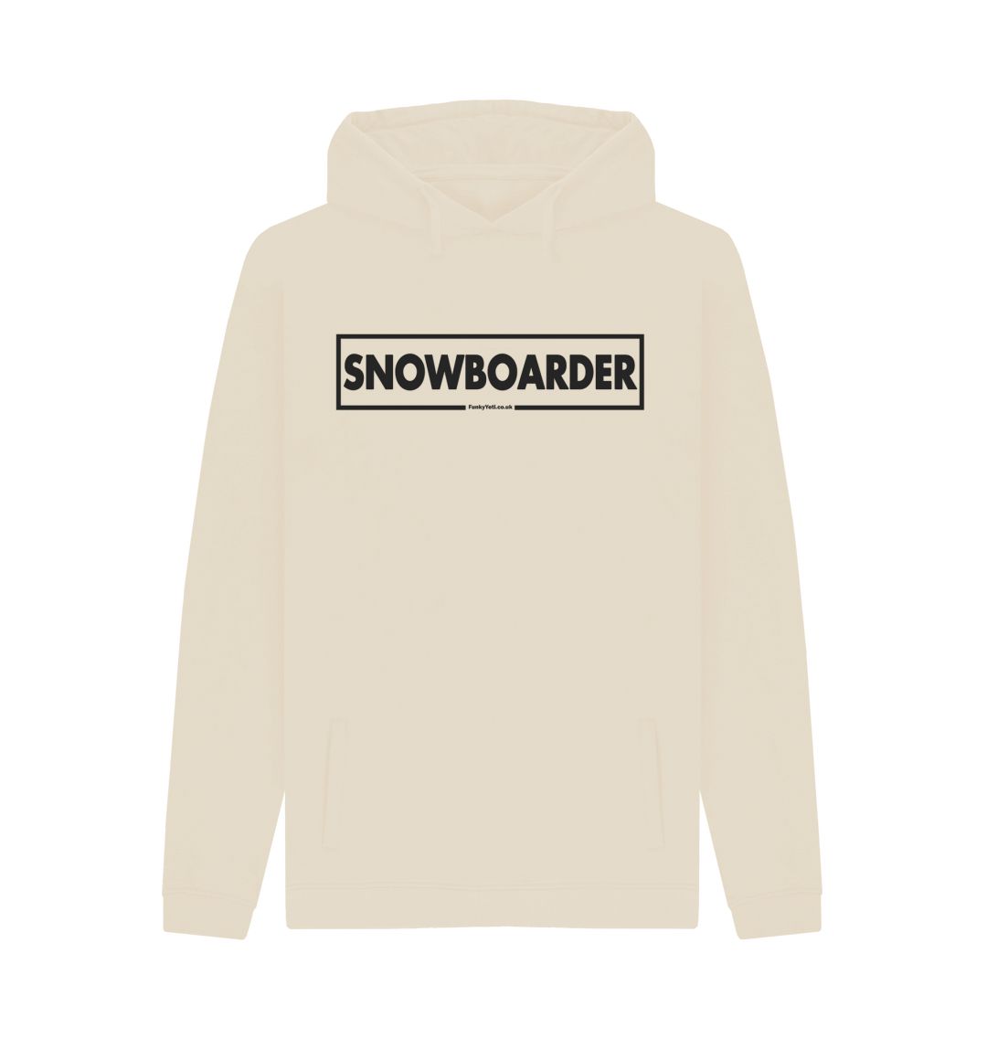 Oat Men's Snowboarder Censor Bar Organic Pullover Hoodie - Black Outline
