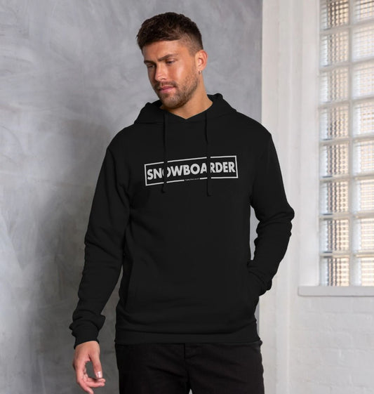 Men's Snowboarder Censor Bar Organic Pullover Hoodie