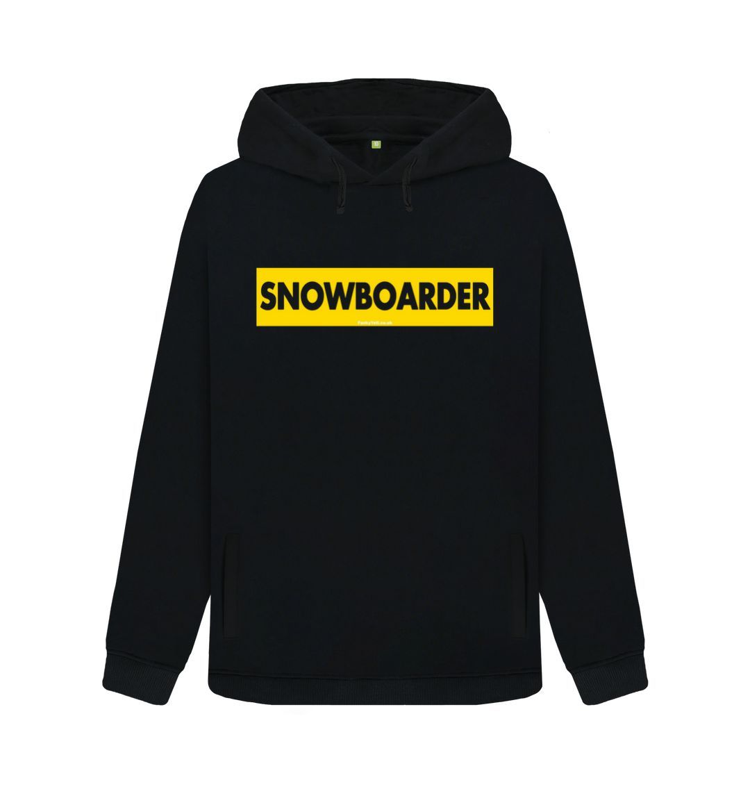 Black Women's Snowboarder Censor Bar Organic Pullover Hoodie - Yellow