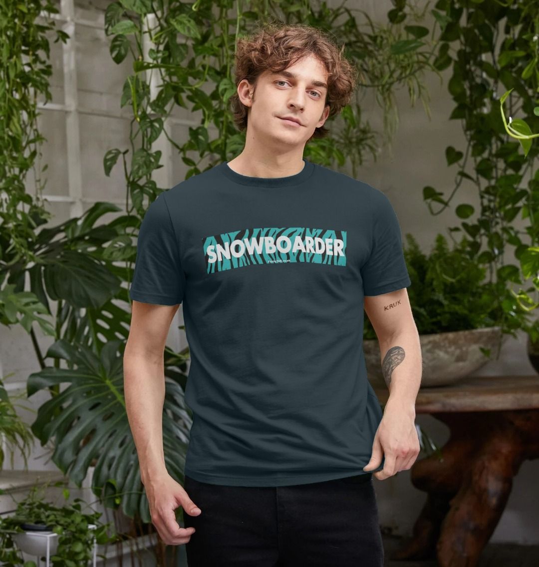 Men's Snowboarder Censor Bar Organic Tee