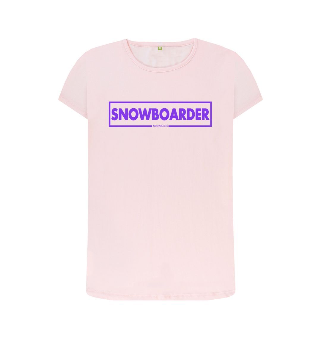 Pink Women's Snowboarder Censor Bar Organic Tee - Purple Outline