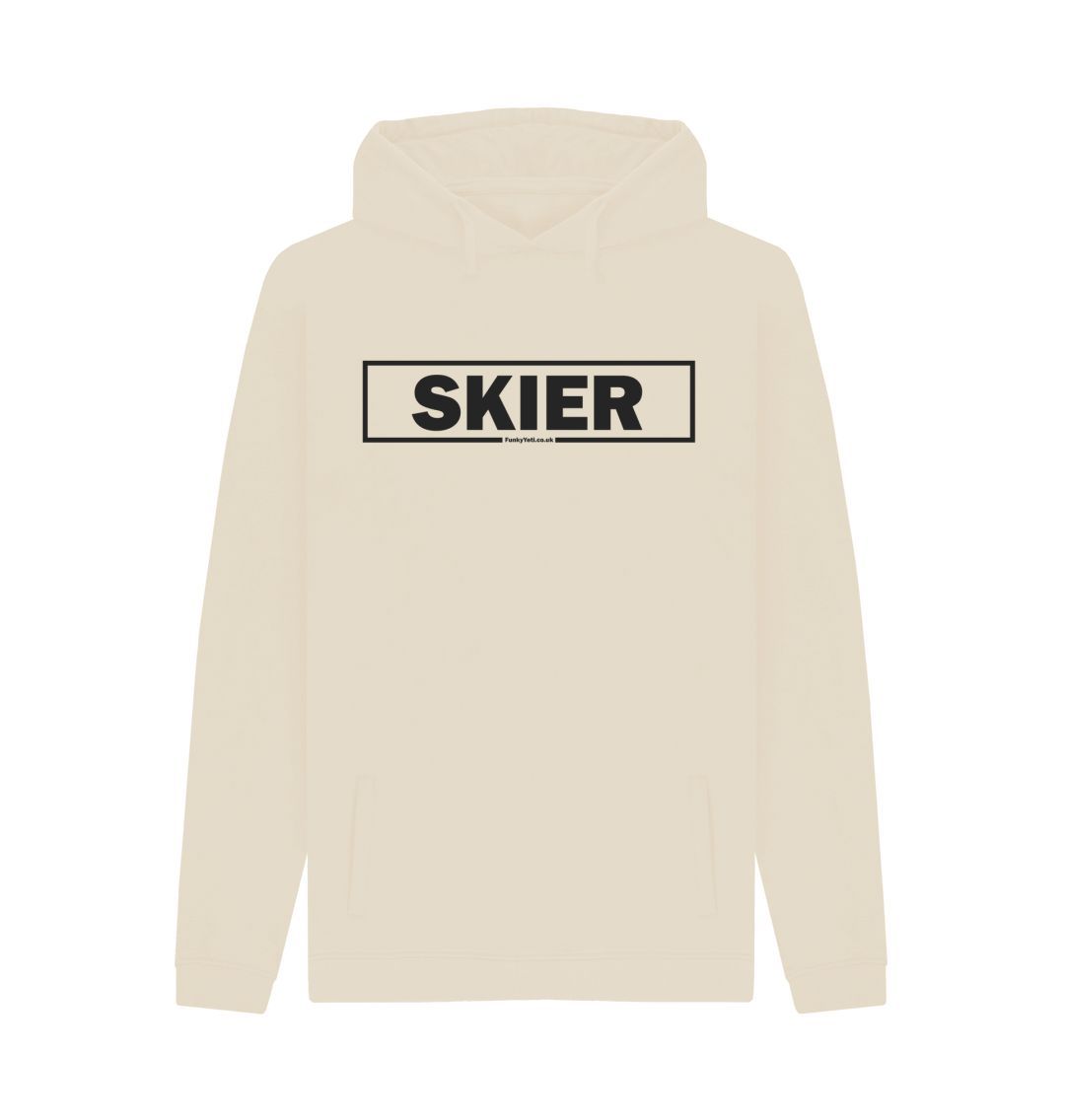 Oat Men's Skier Censor Bar Organic Pullover Hoodie - black outline
