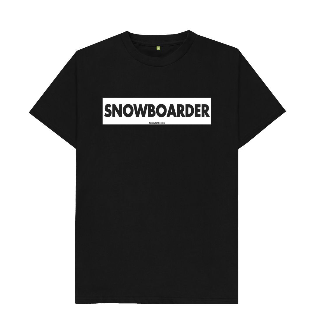 Black Men's Snowboarder Censor Bar Organic Tee - Black