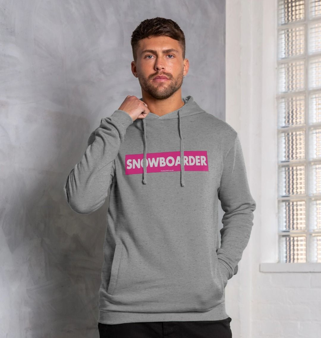 Men's Snowboarder Censor Bar Organic Pullover Hoodie