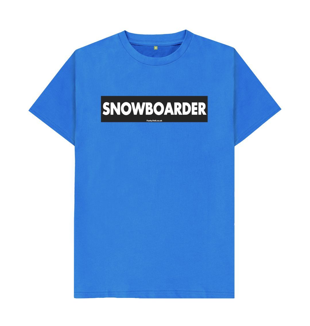 Bright Blue Men's Snowboarder Censor Bar Organic Tee