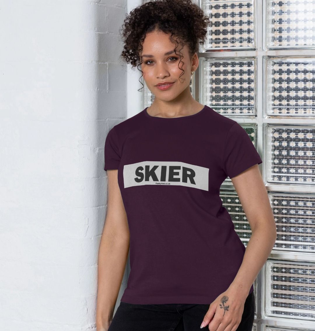Women's Skier Censor Bar Organic Tee