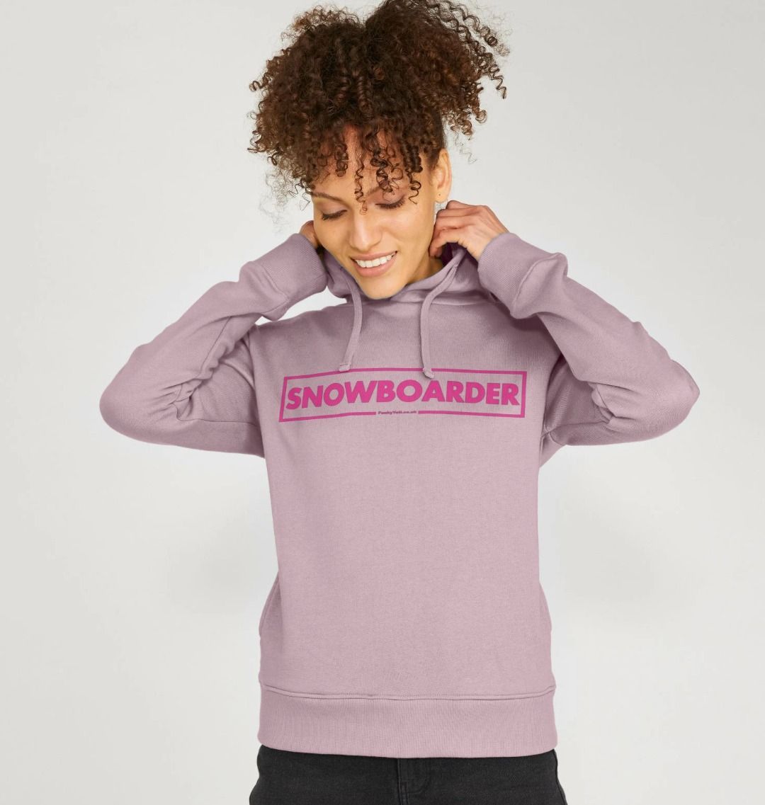 Women's Snowboarder Censor Bar Organic Pullover Hoodie