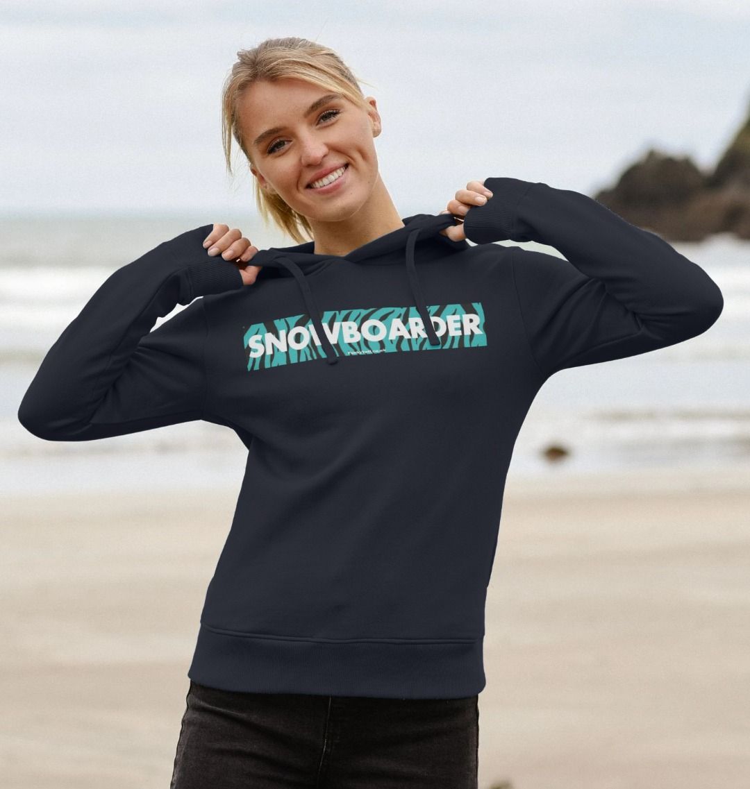 Women's Snowboarder Censor Bar Organic Pullover Hoodie