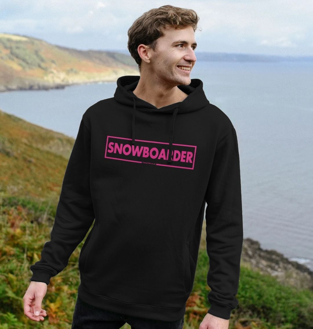 Men's Snowboarder Censor Bar Organic Pullover Hoodie