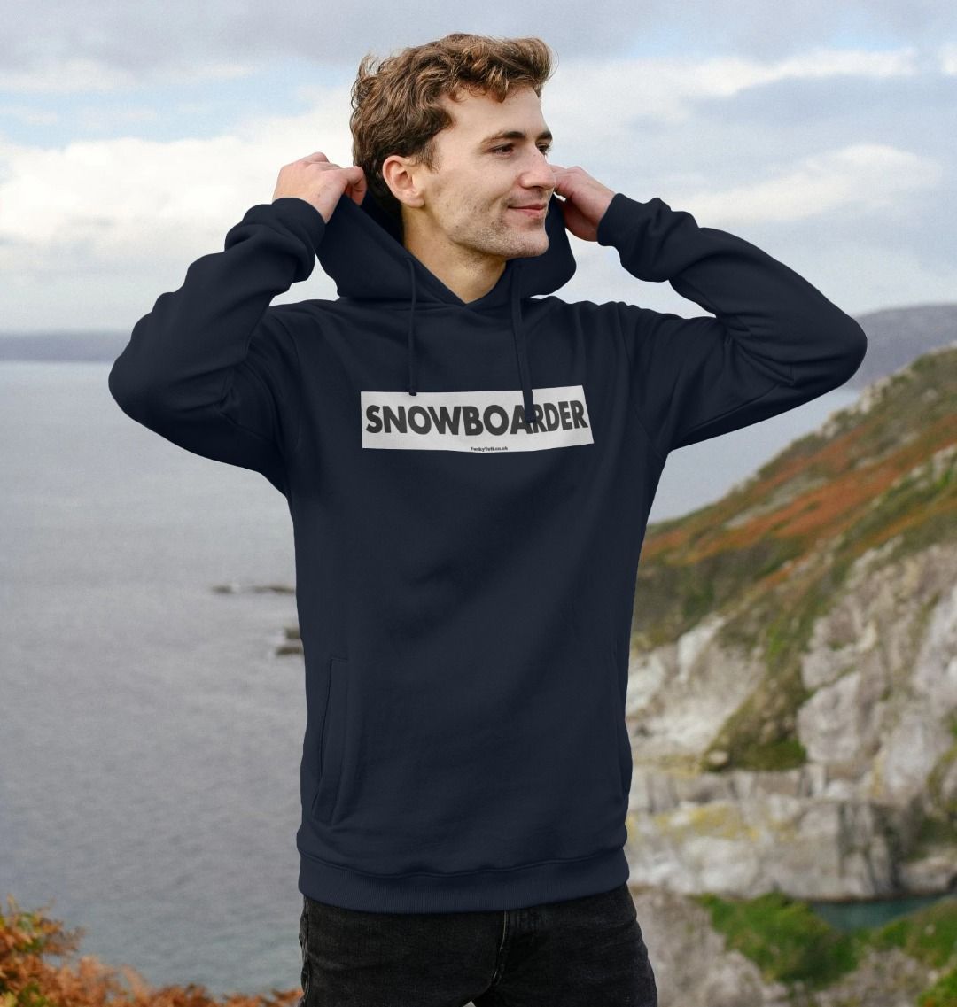 Men's Snowboarder Censor Bar Organic Pullover Hoodie