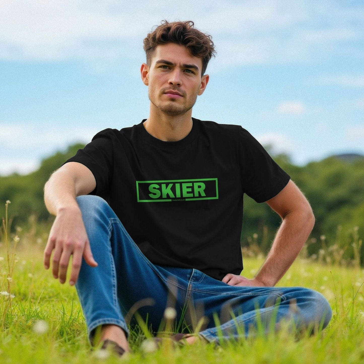 Men's Skier Censor Bar Organic Tee