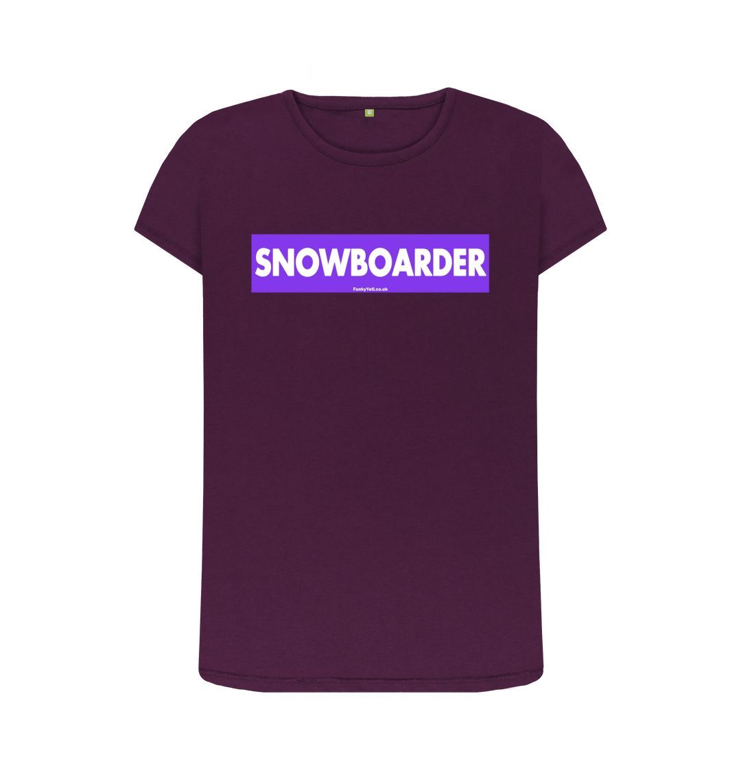 Purple Women's Snowboarder Censor Bar Organic Tee - Purple