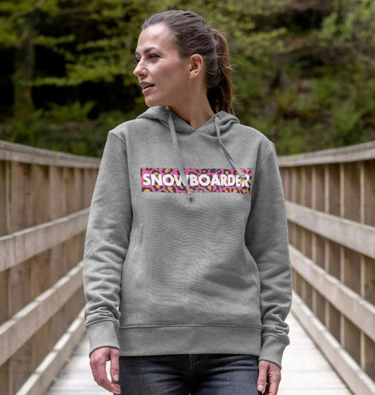 Women's Snowboarder Censor Bar Organic Pullover Hoodie